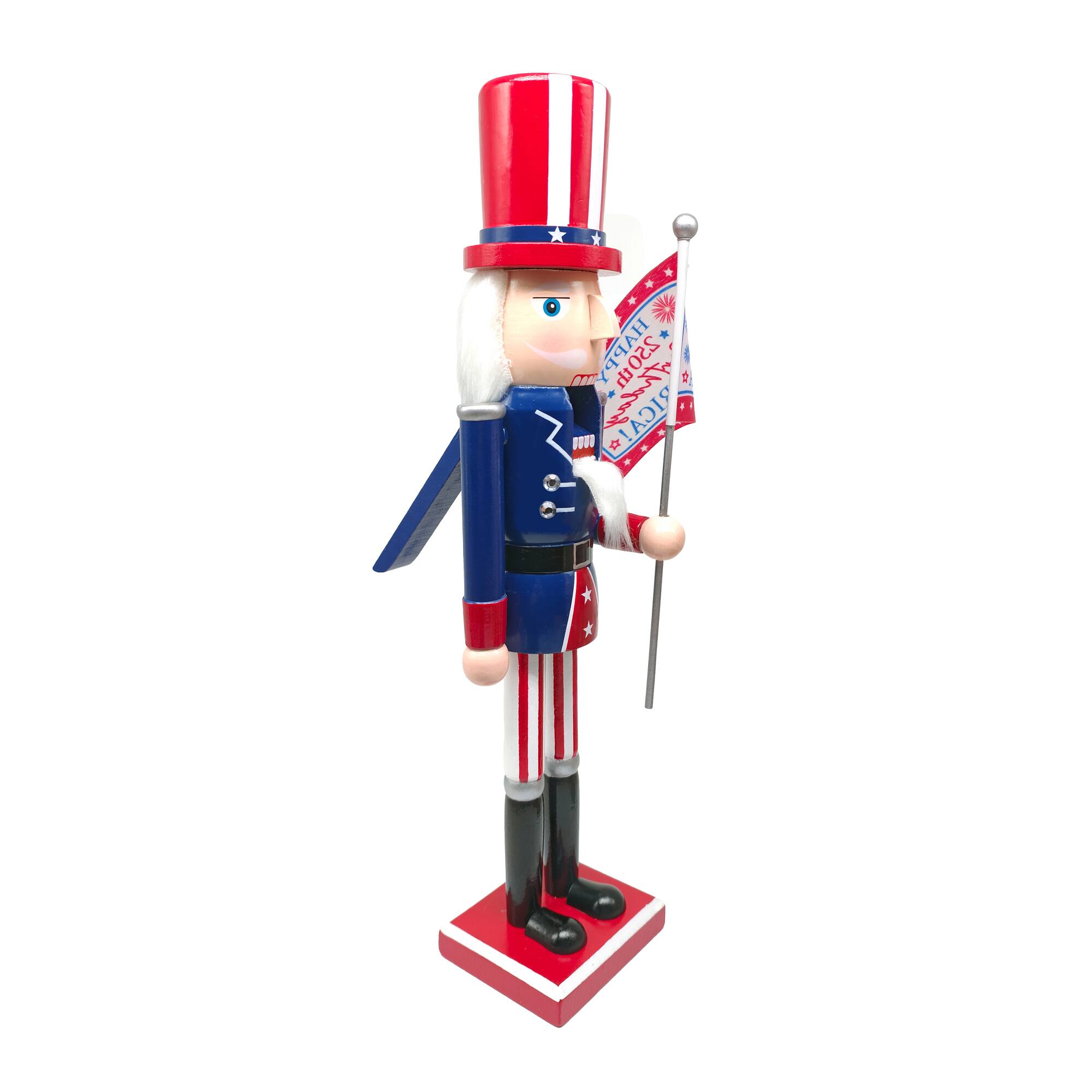 Red, White & Blue 16" 250th Anniversary Wood Nutcracker Décor by Celebrate It™